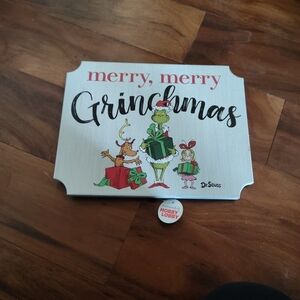 Dr. Seuss Merry Merry Grinchmas Sign - Red, Green, White